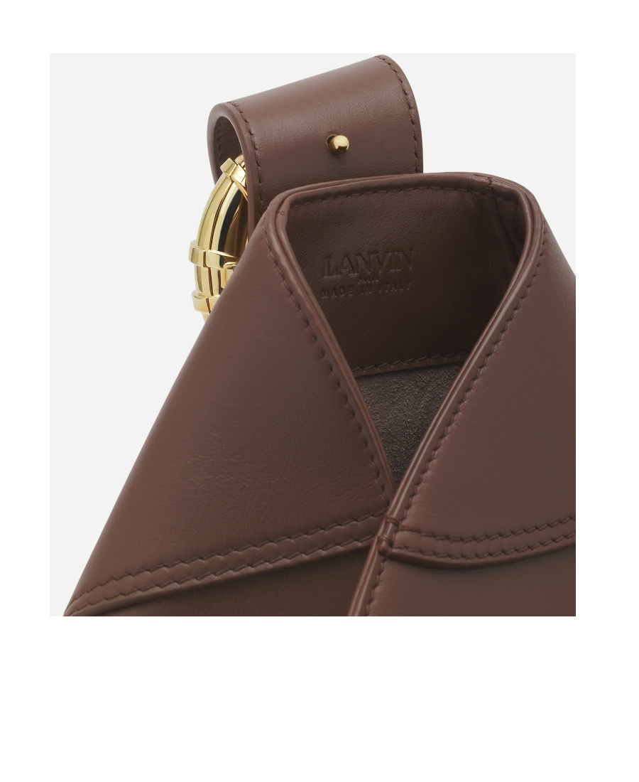 Shop Lanvin Melodie Leather Shoulder Bag In Brown