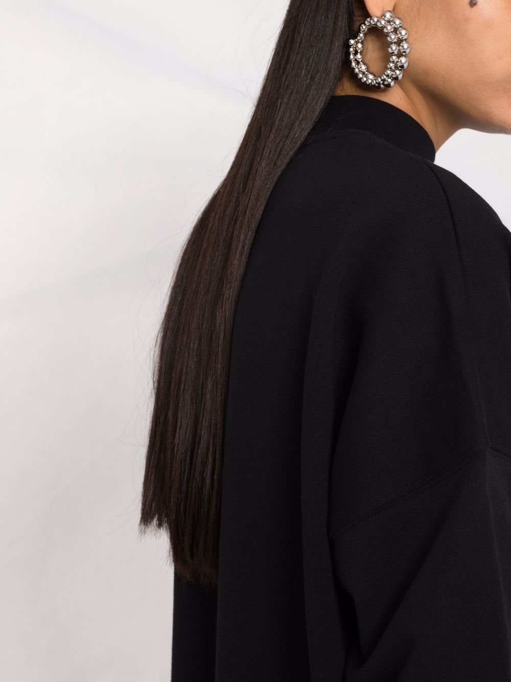 Msgm Brushed Detail Logo Dress In Black
