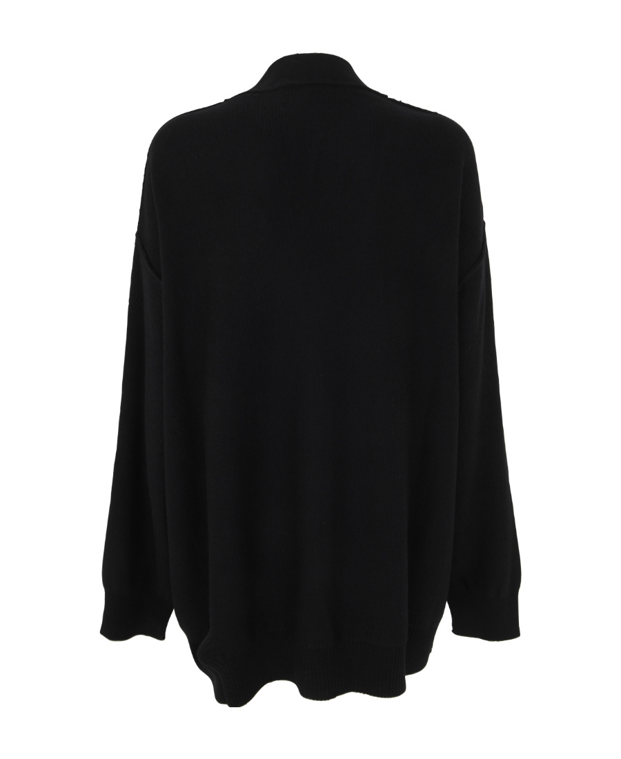 Dsquared2 Embroidered-logo Virgin Wool Cardigan In Black