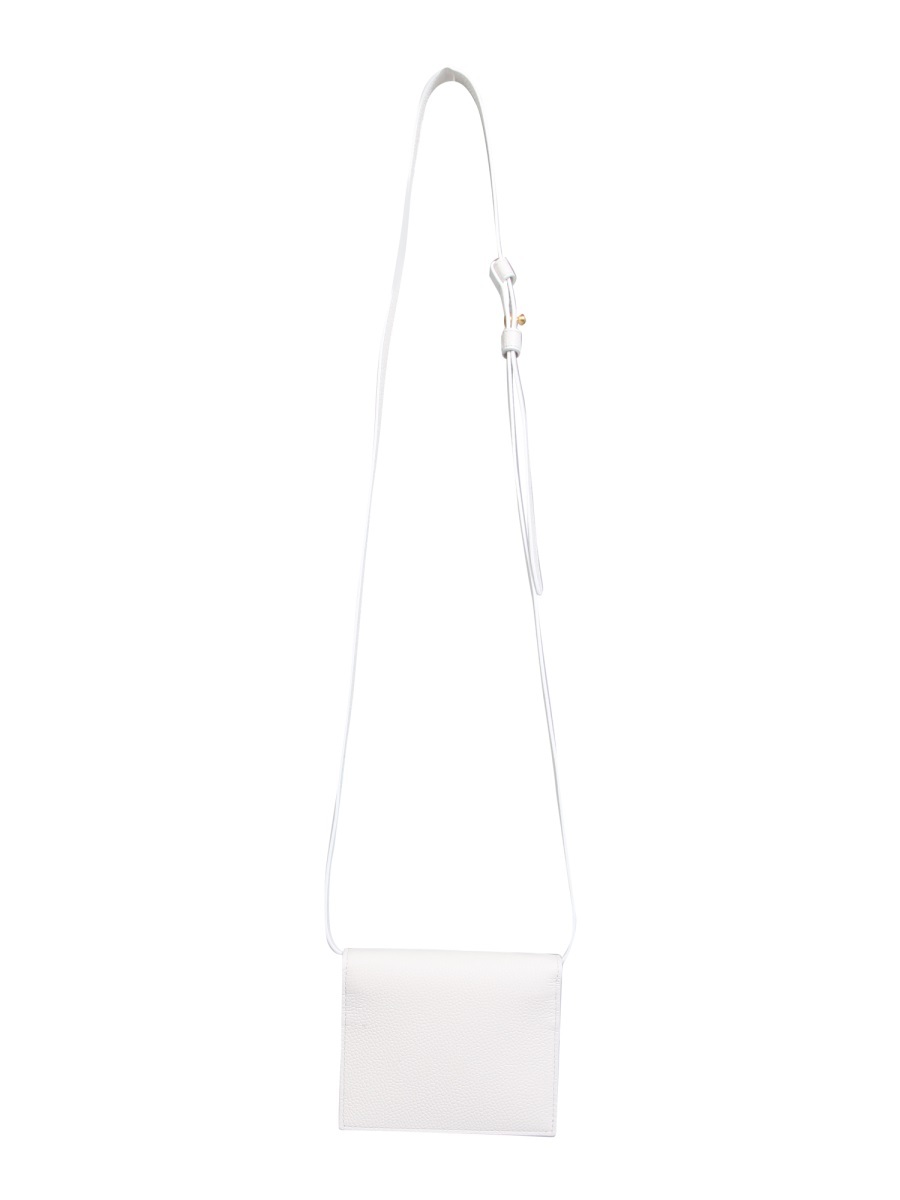 Thom Browne Card Holder With Shoulder Strap In White