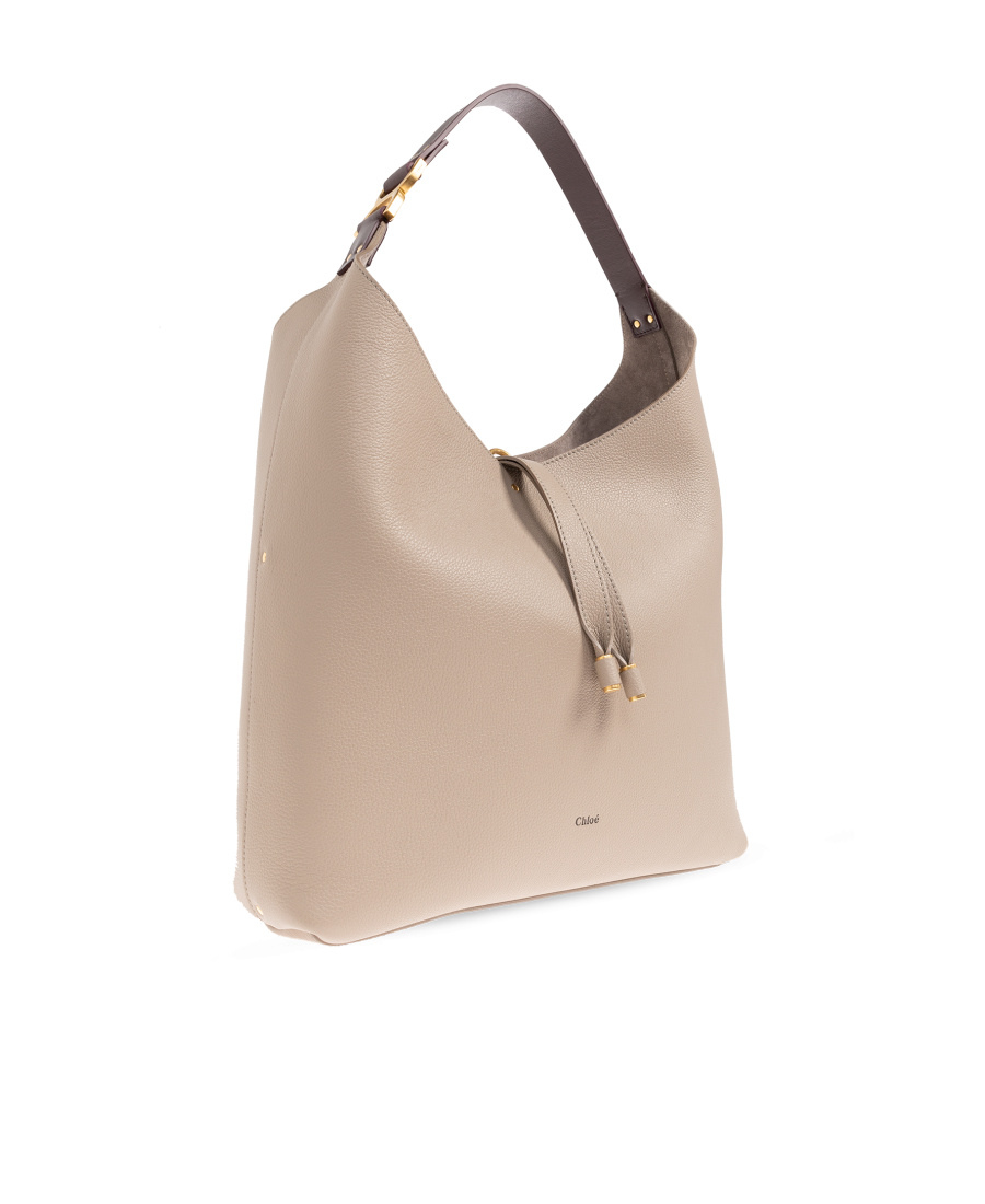 Chloé Marcie Leather Shoulder Bag In Nude