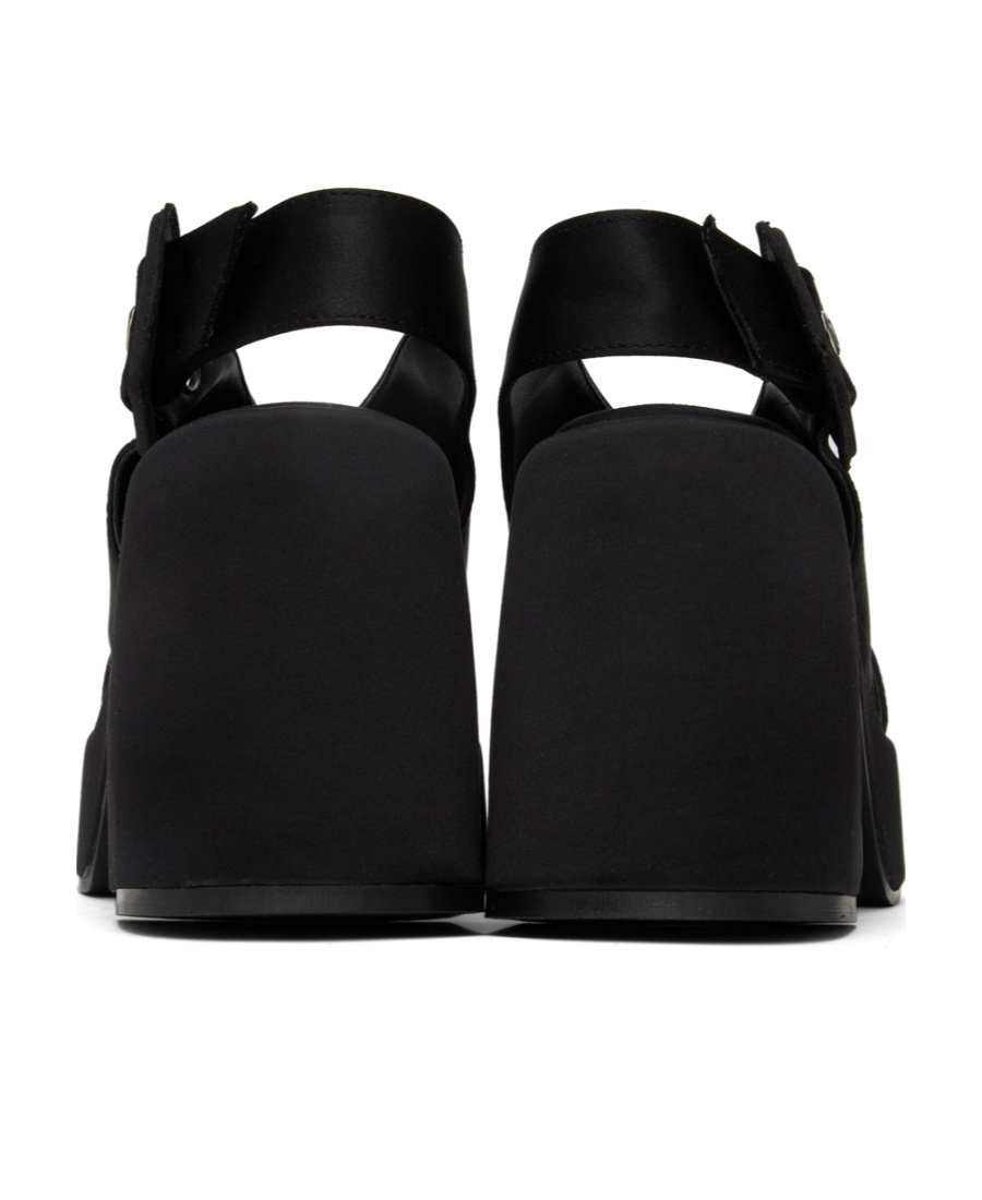 Ganni High-heeled Sandals With Cross-laced Uppers In Black