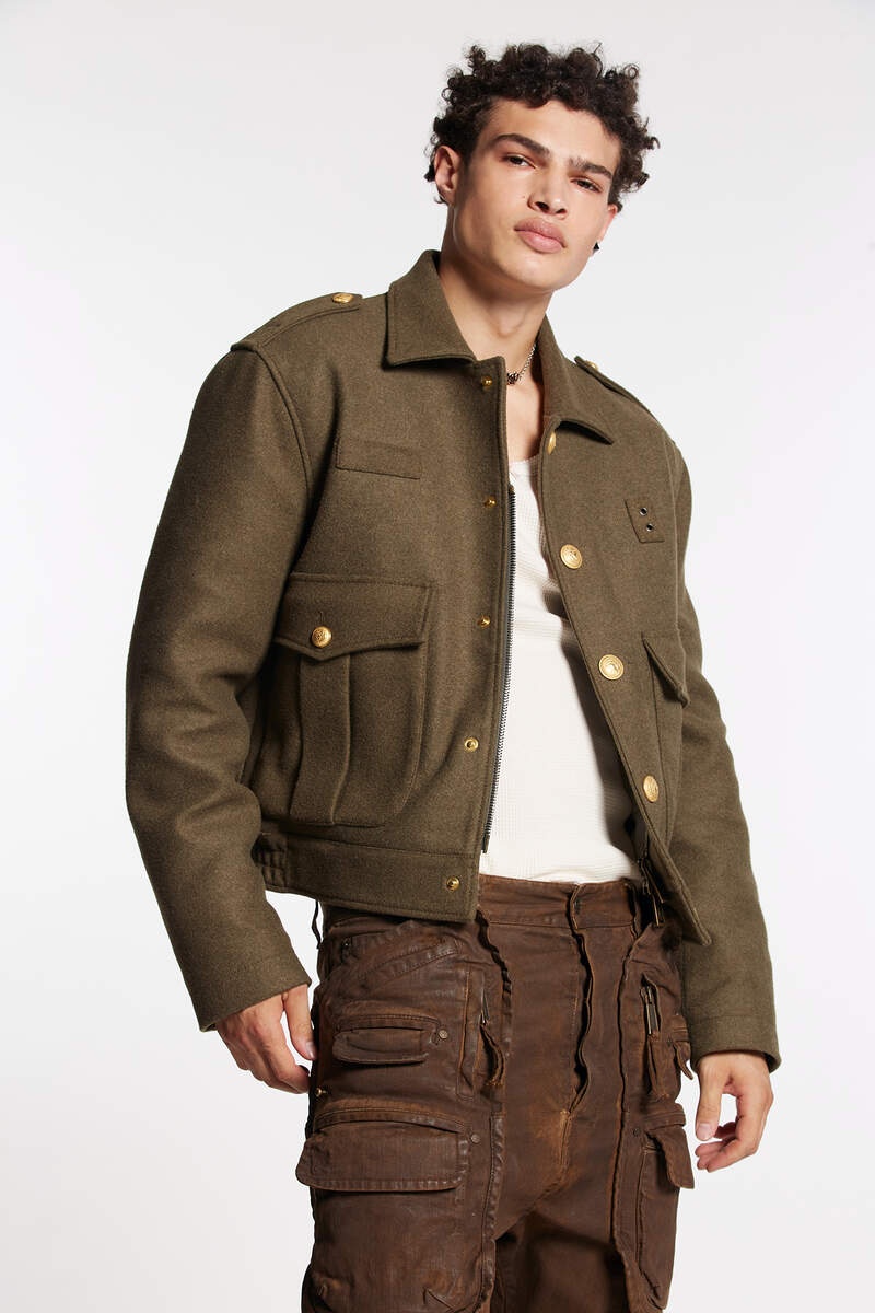 Dsquared2 Wool-blend Livery Jacket In Brown