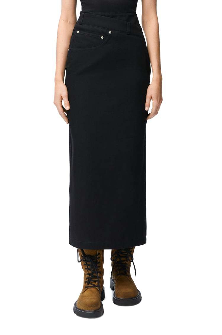 LOEWE DECONSTRUCTED SKIRT IN DENIM