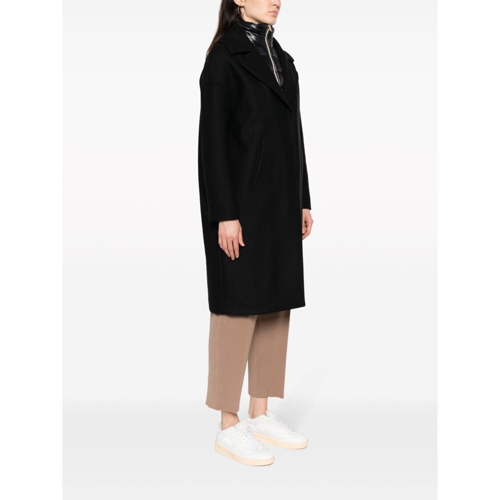 Herno Long Cloth Jacket For Women In Black