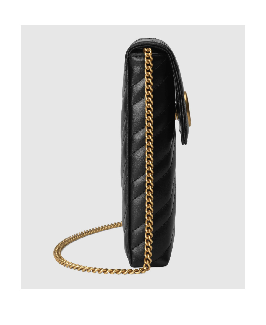Shop Gucci Marmont Quilted Mini Bag In Black
