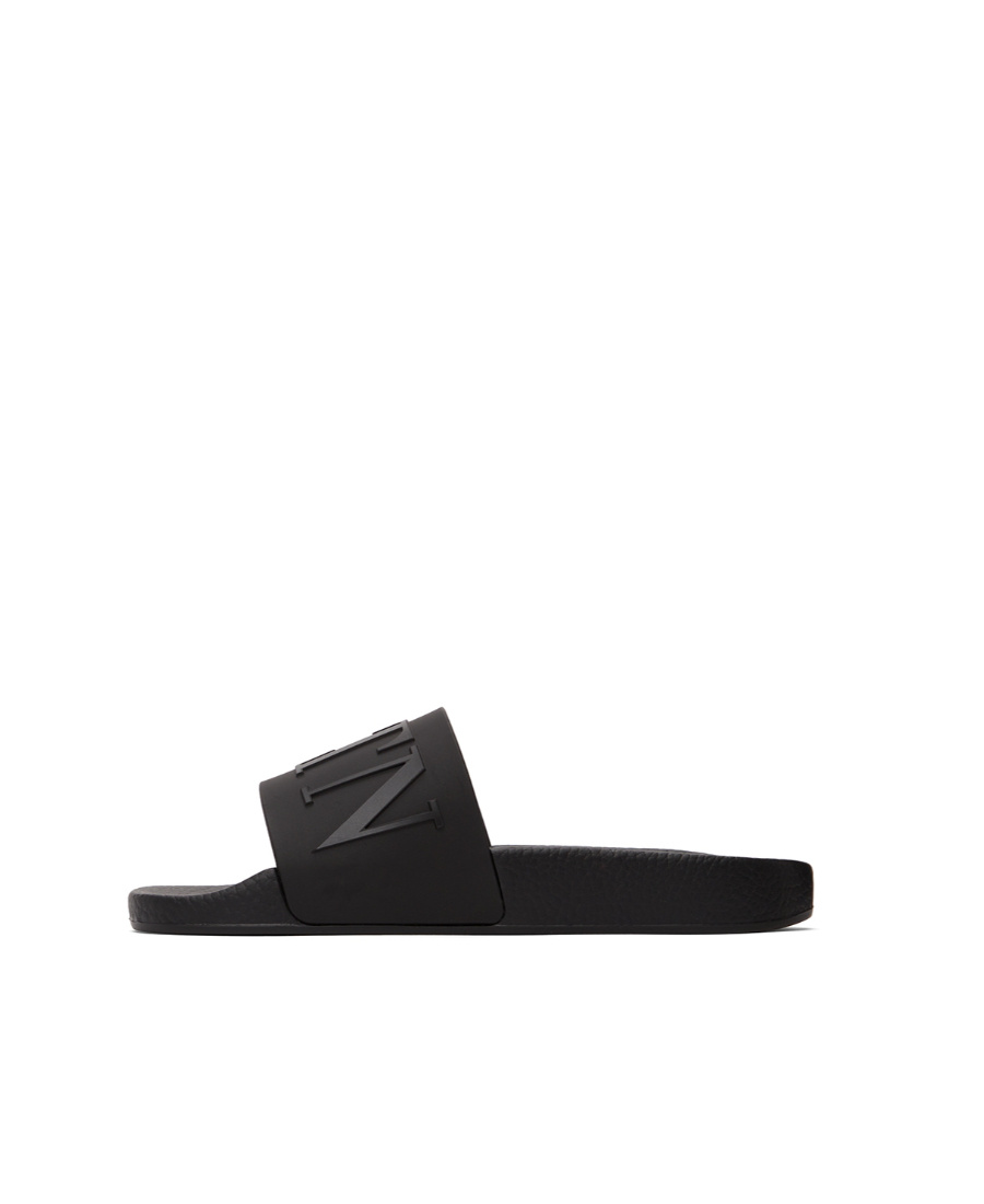 Valentino Garavani Man Sandals Black Size 7 Textile Fibers In Black