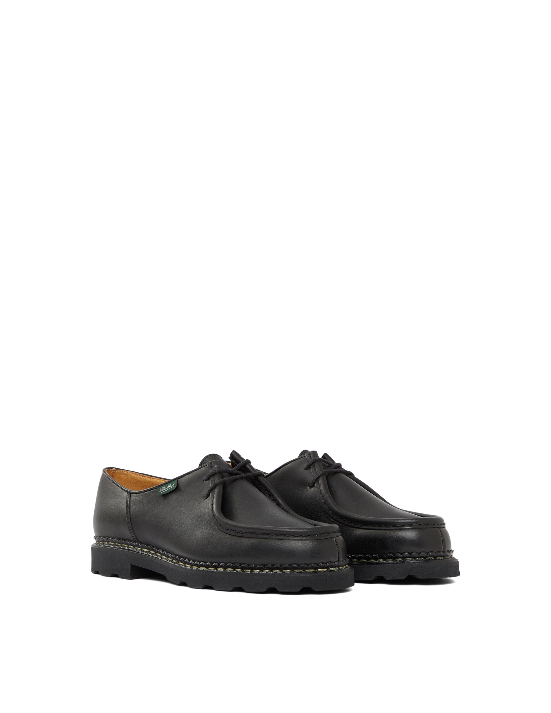Paraboot Michael Smooth Leather Derbies Shoes In Black