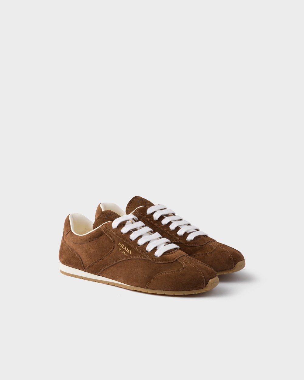 Prada Suede Sneakers In Burgundy