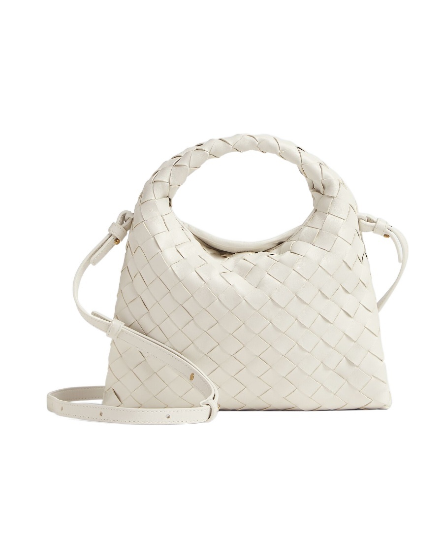 Bottega Veneta Small Leather Hop Cross-body Bag In White