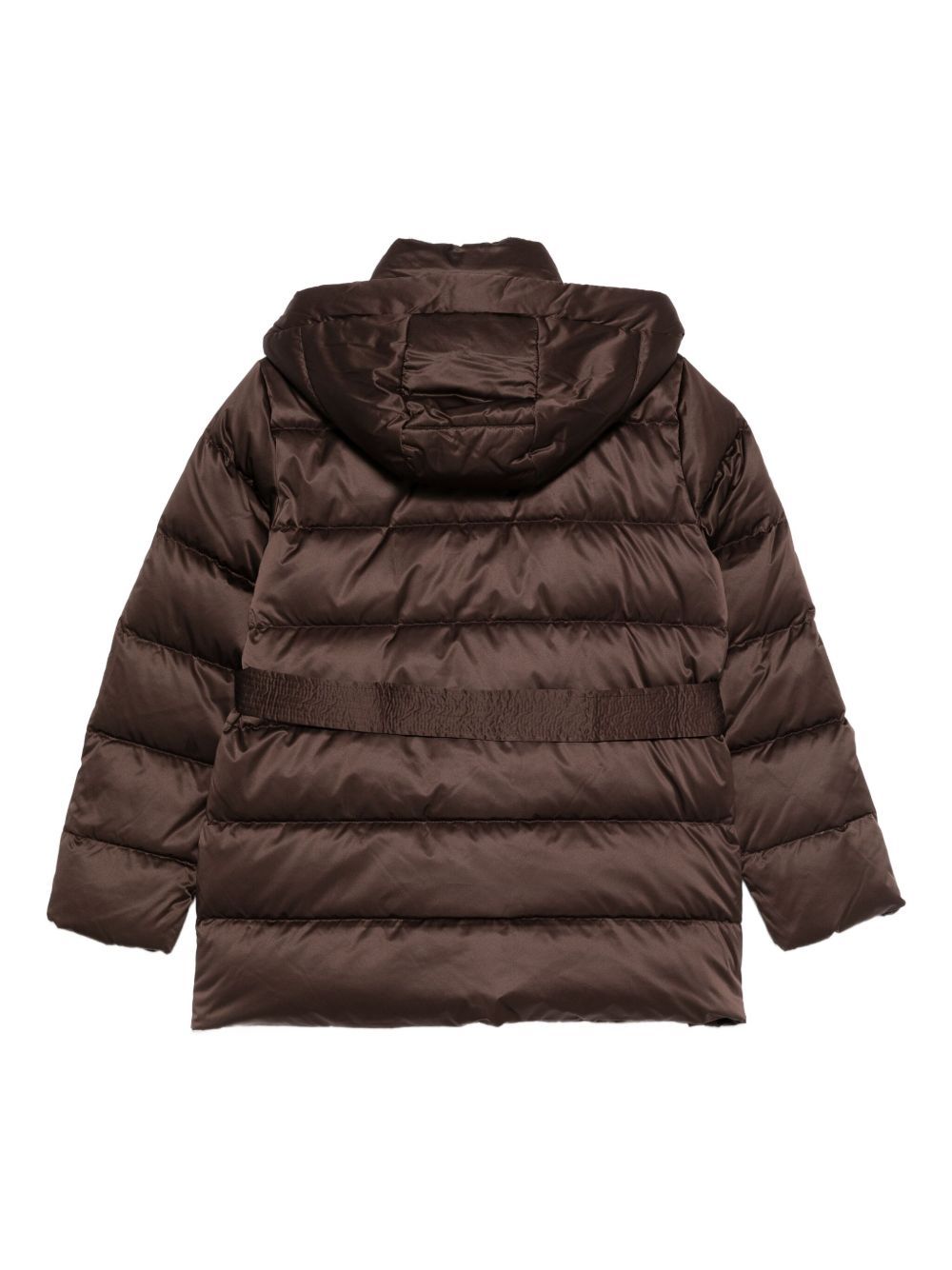 Liu •jo Belted Down Jacket In Brown