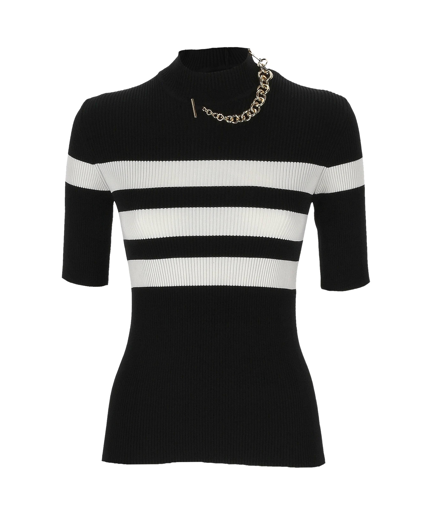 Jean Paul Gaultier The Viscose Knitted Short Sleeves Pullover In Black