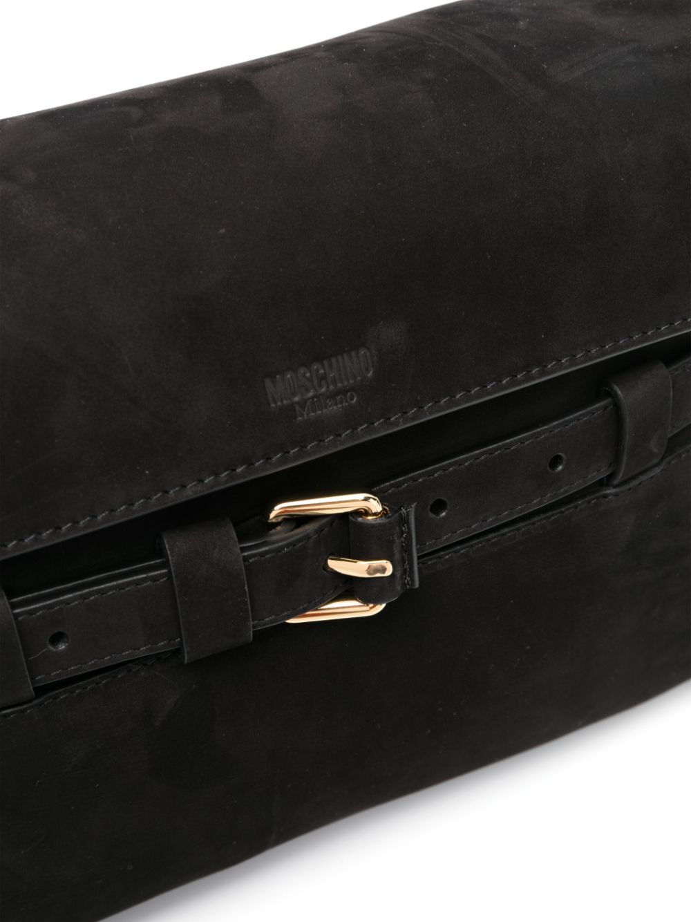 Moschino Tie Me Shoulder Bag In Black