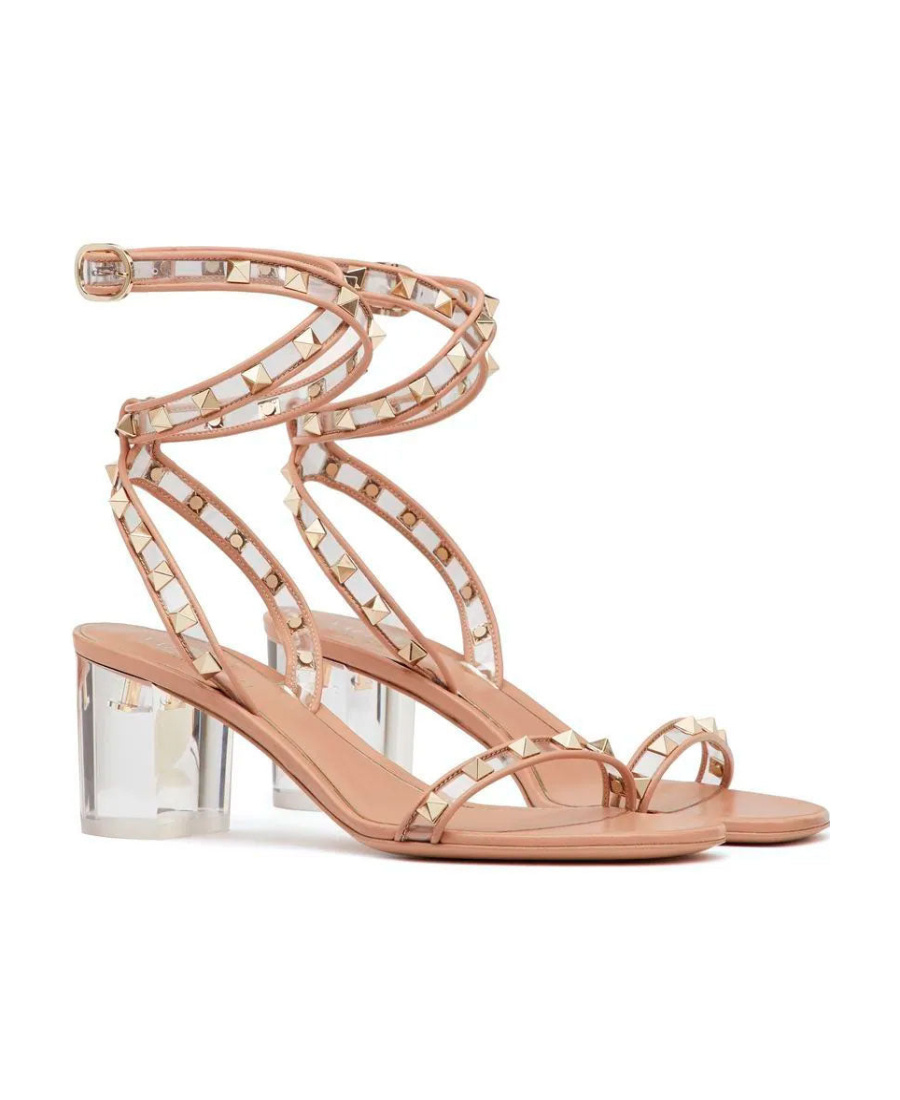 VALENTINO GARAVANI ROCKSTUD BLOCK-HEEL SANDALS