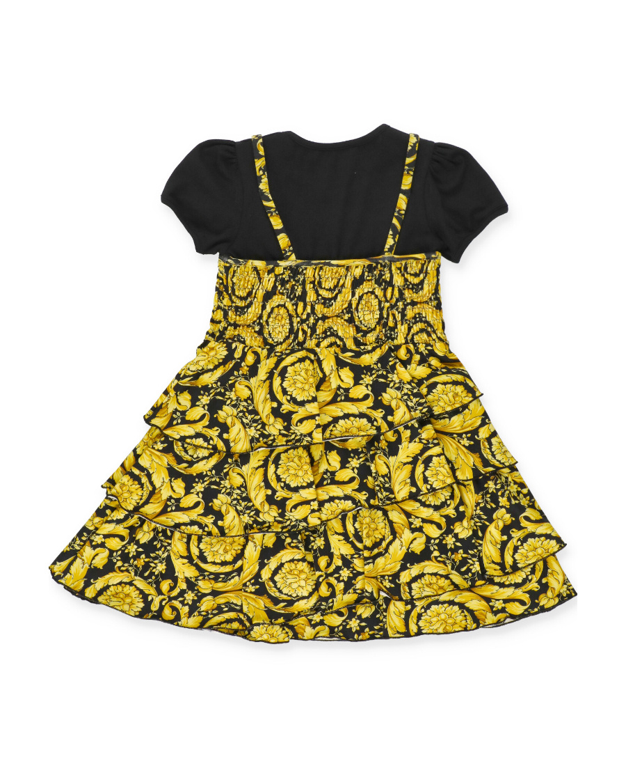 Versace Baroque-print T-shirt Dress In Black