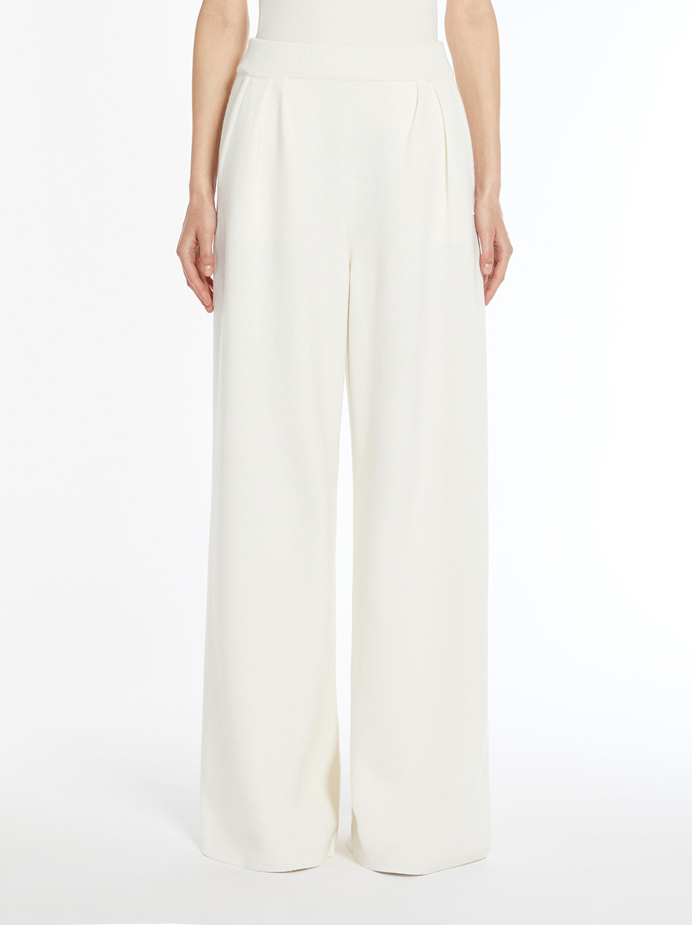Max Mara Wide-leg Casual Pants In White