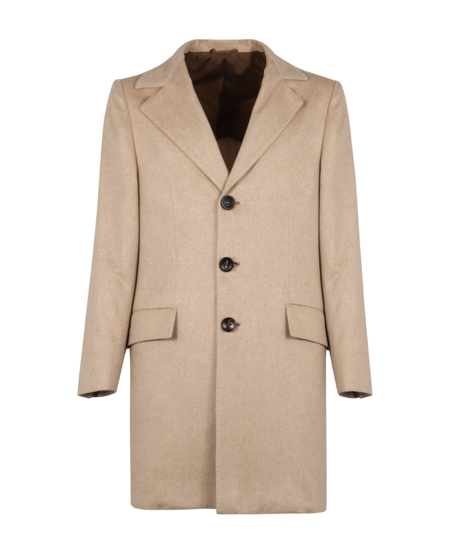 Kiton Single-breasted Coat In Neutral