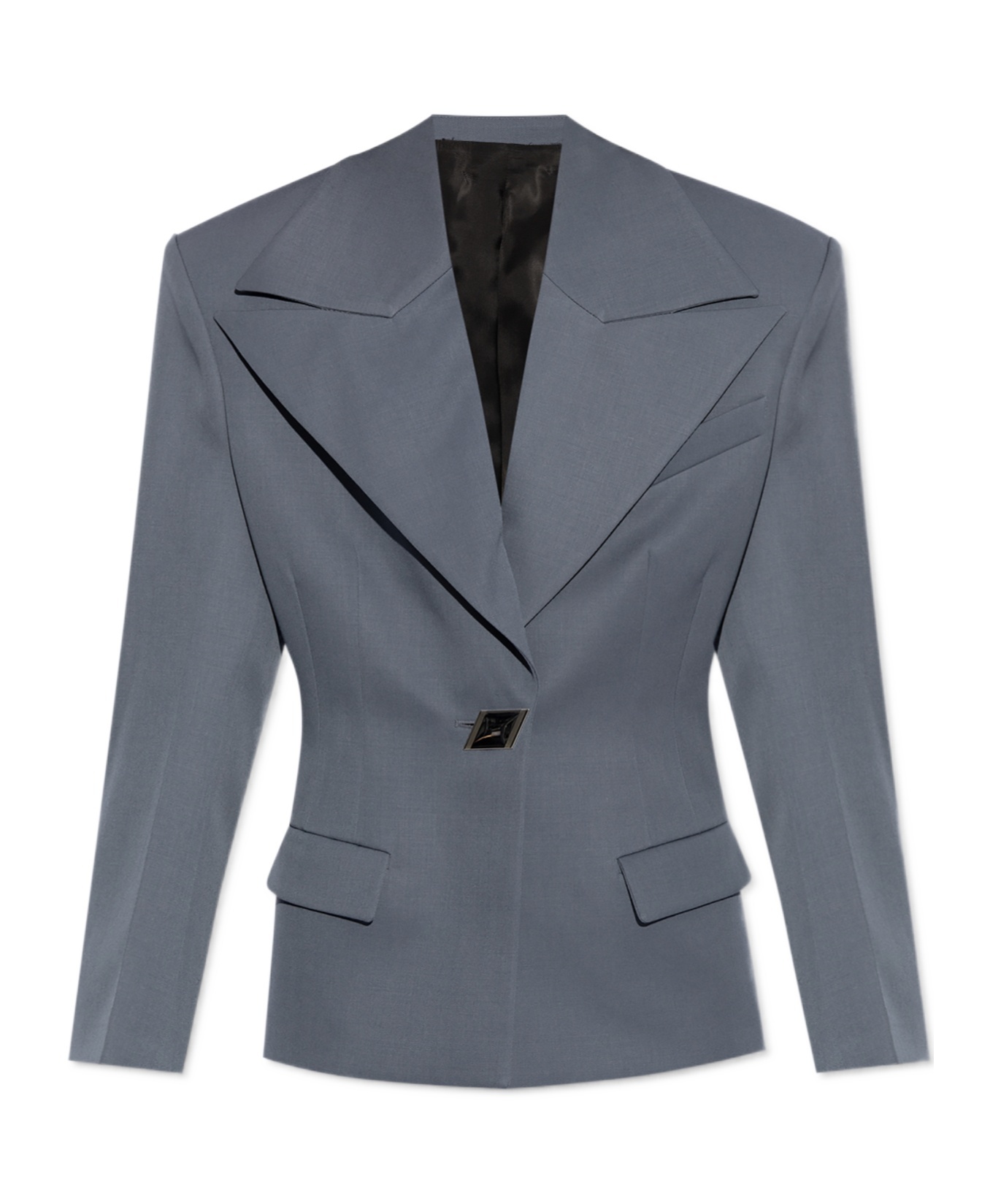 Attico Single Breasted Blazer In Gray