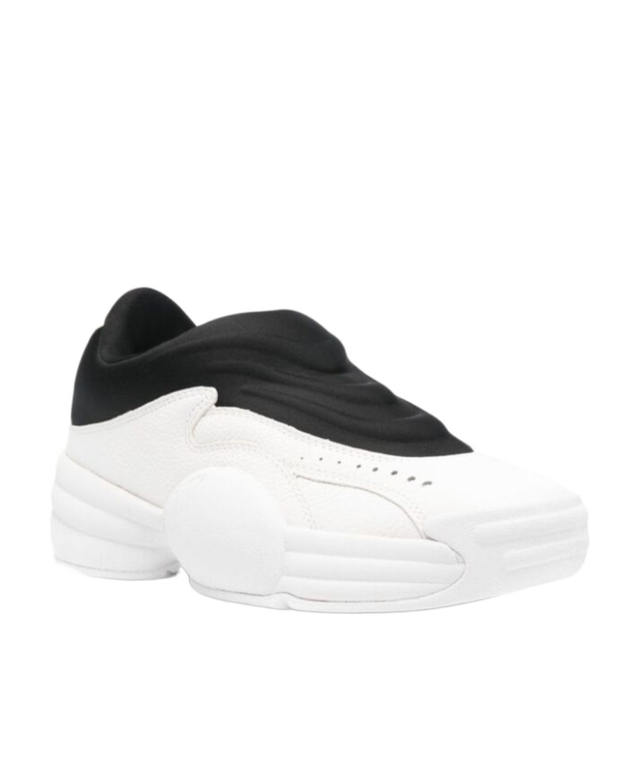 Alexander Wang Hoop Pebble-texture Leather Sneakers In White