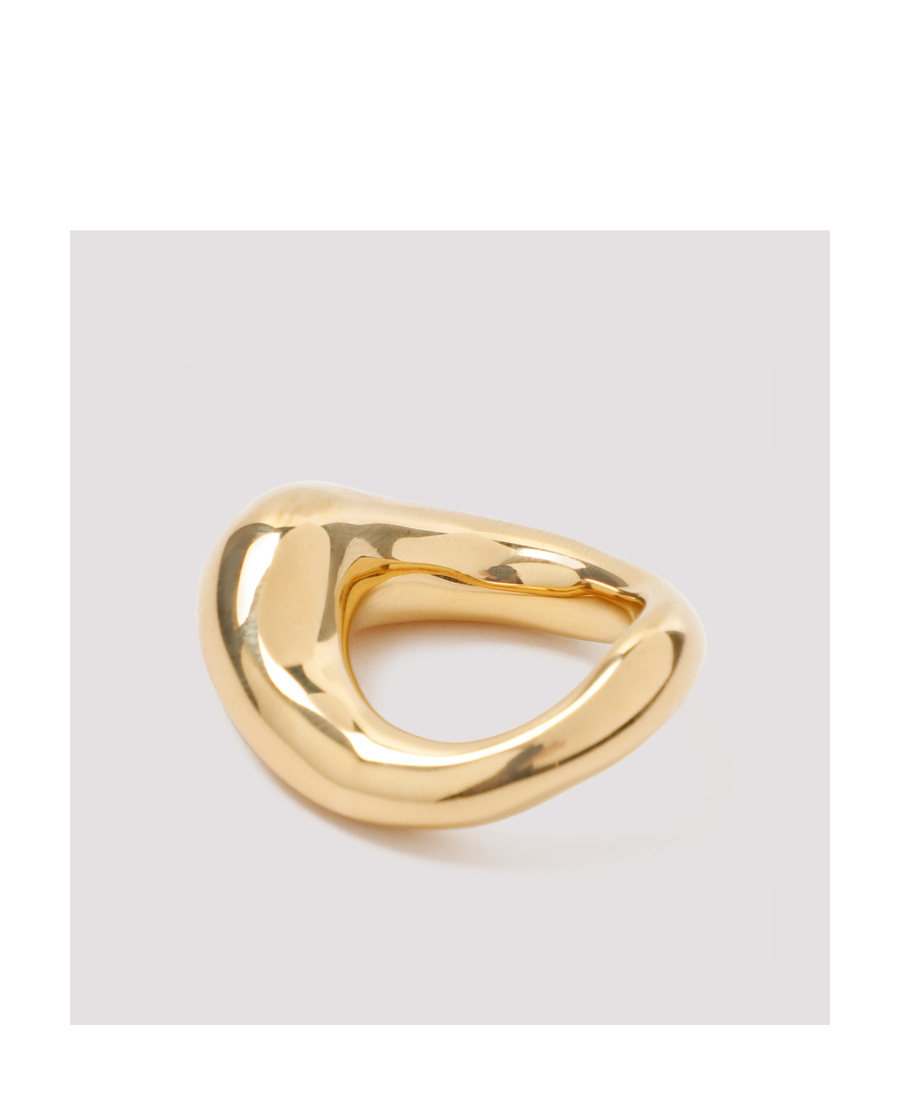 Jil Sander Handcrafted Brass Ring In Yellow