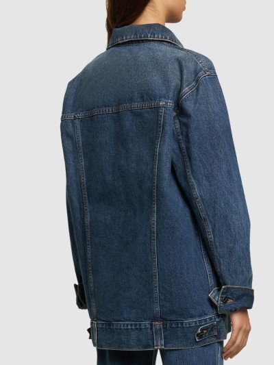 KHAITE LONG-SLEEVED BUTTON DENIM JACKET