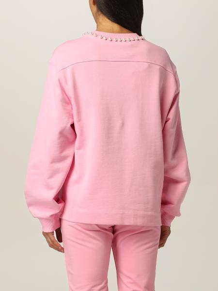 Moschino Logo Graphic-print Cotton Sweatshirt In Pink