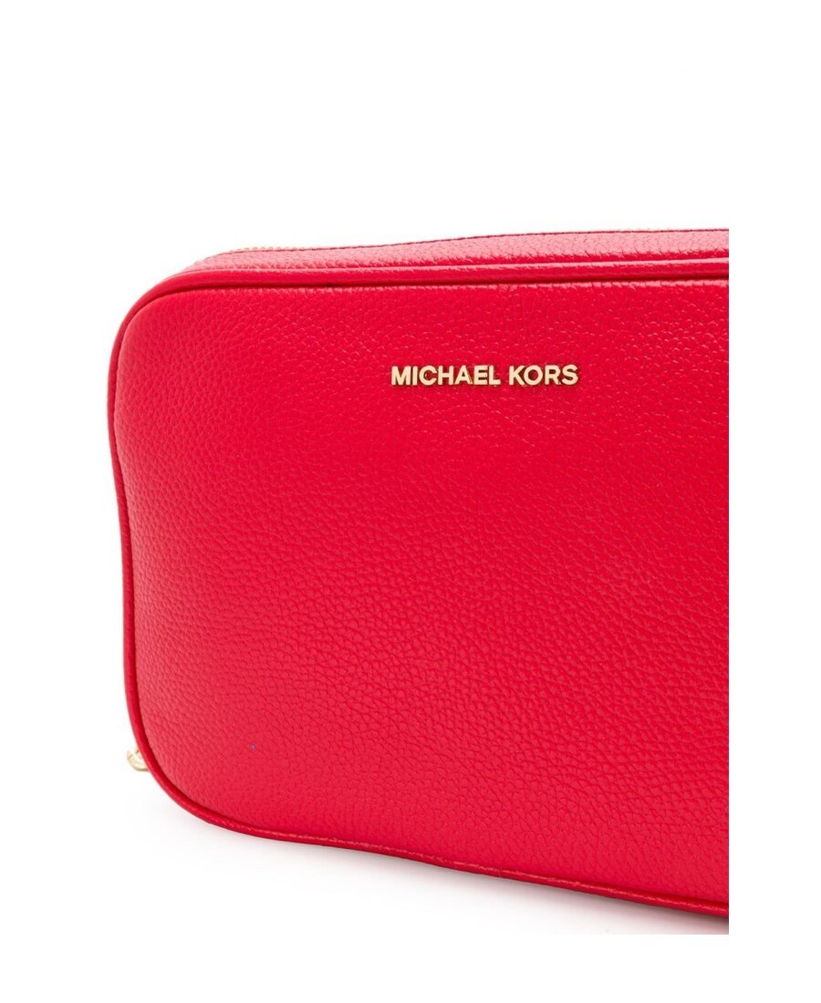 Michael Michael Kors Ginny Grained-effect Crossbody Bag In Red