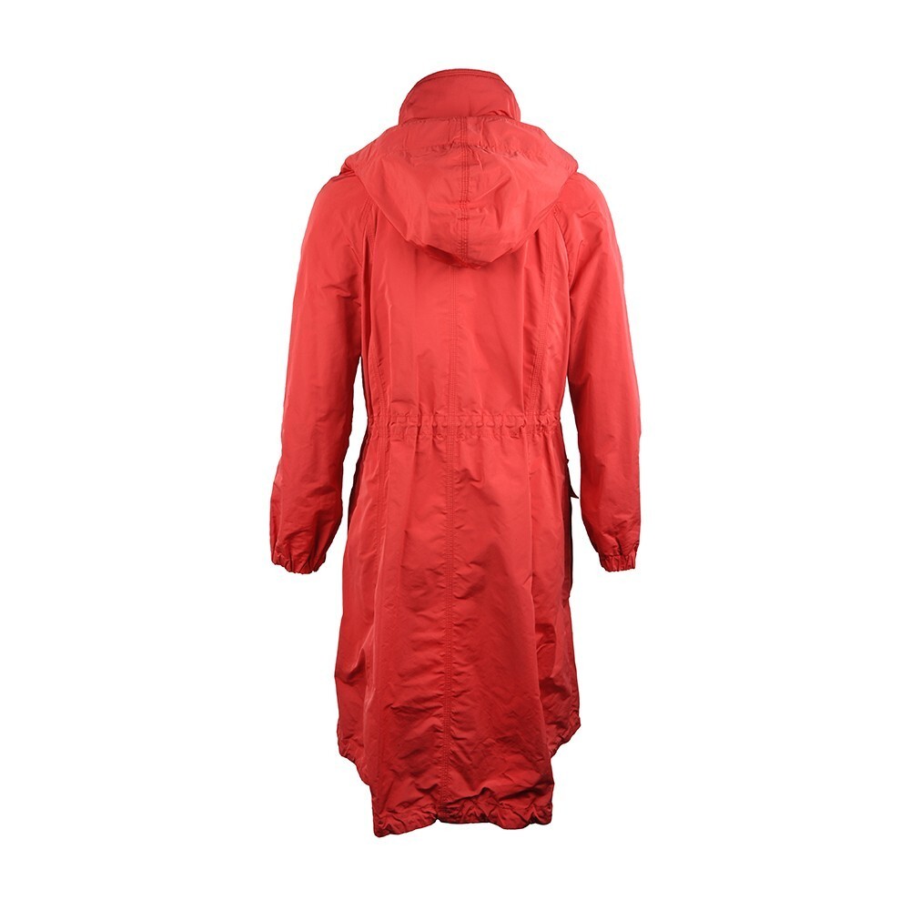 Brunello Cucinelli Long Casual Jacket With Hat In Red