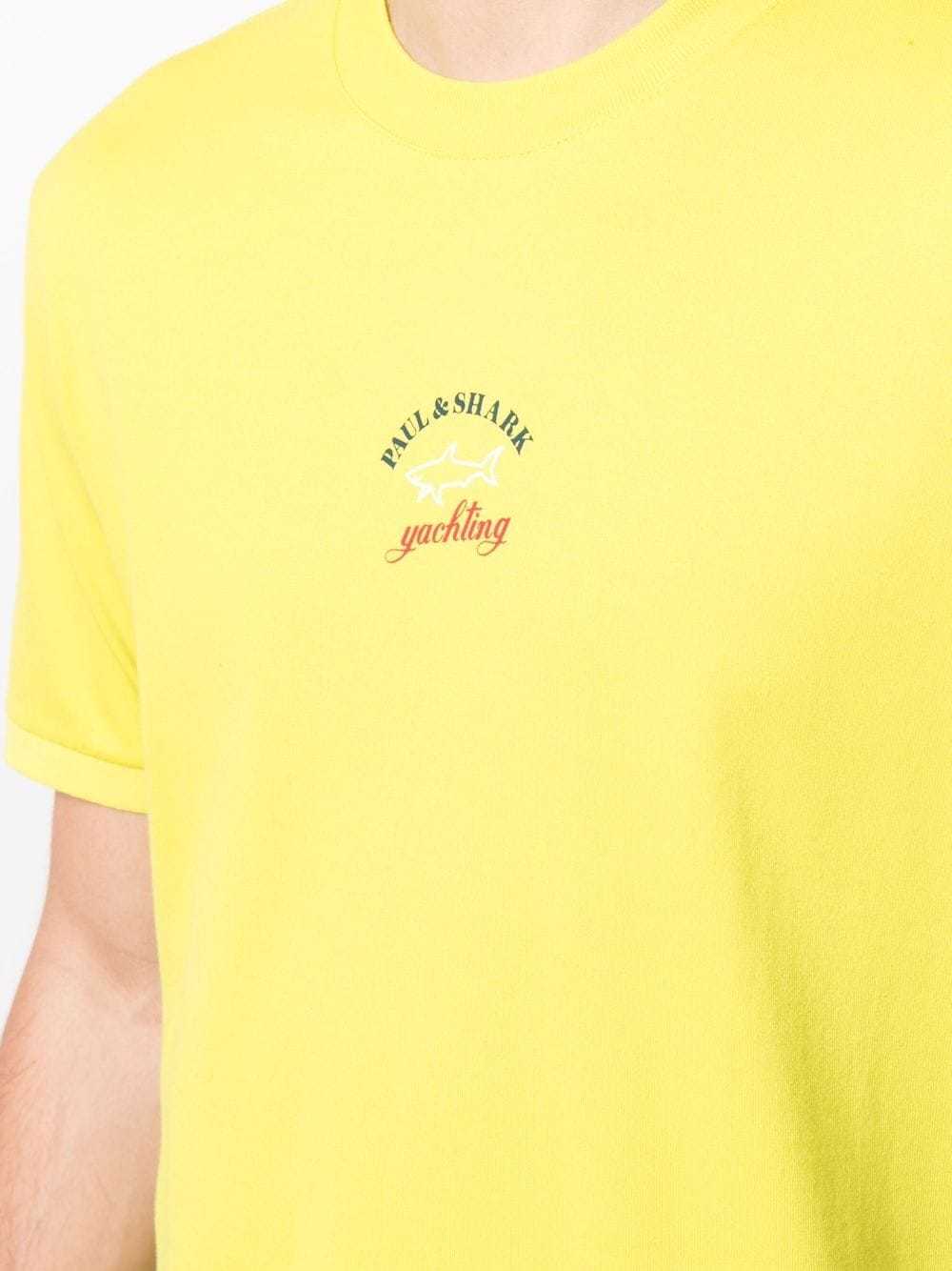 Shop Paul & Shark Logo Print T-shirt In Yellow