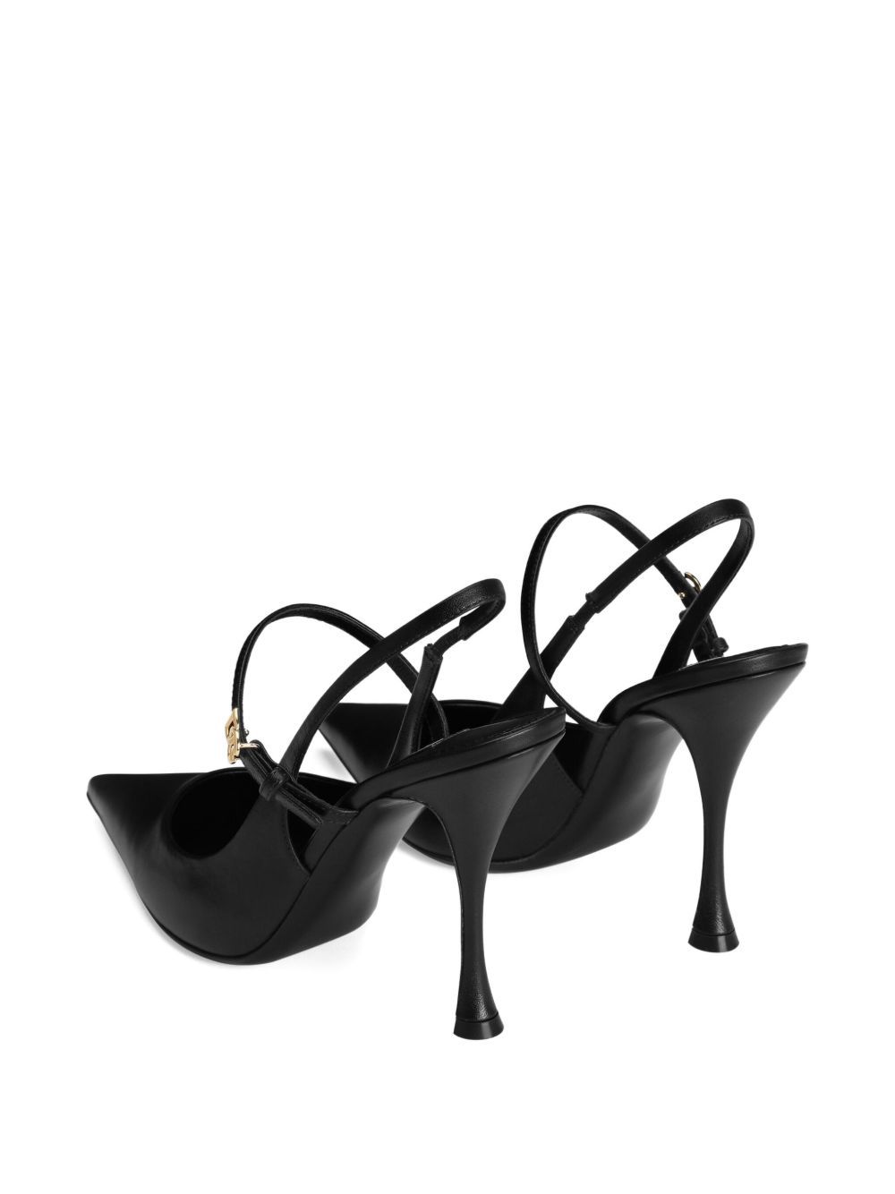 Dolce & Gabbana Italian Tailoring Leather-trimmed Suede Slingback Pumps In Black