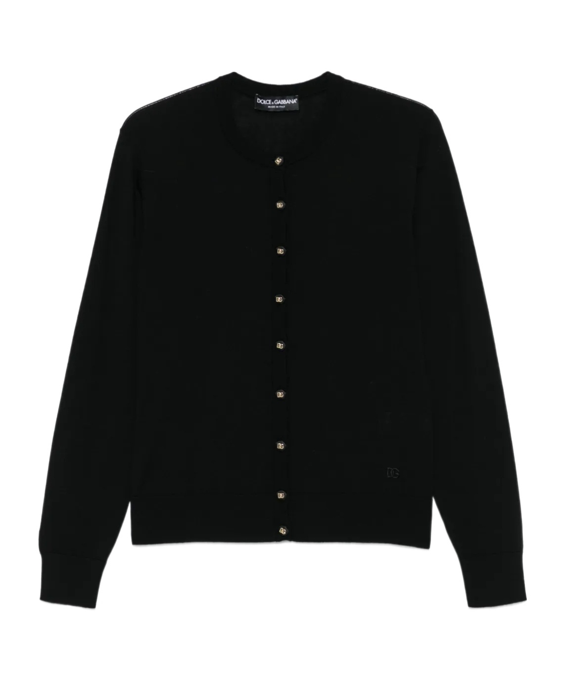Dolce & Gabbana Dg Buttons Wool Cardigan In Black