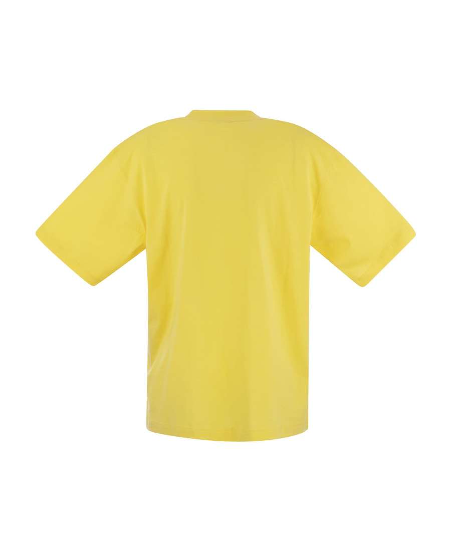 Marni Relaxed-fit Short-sleeve T-shirt With Bold Logo Print In Yellow