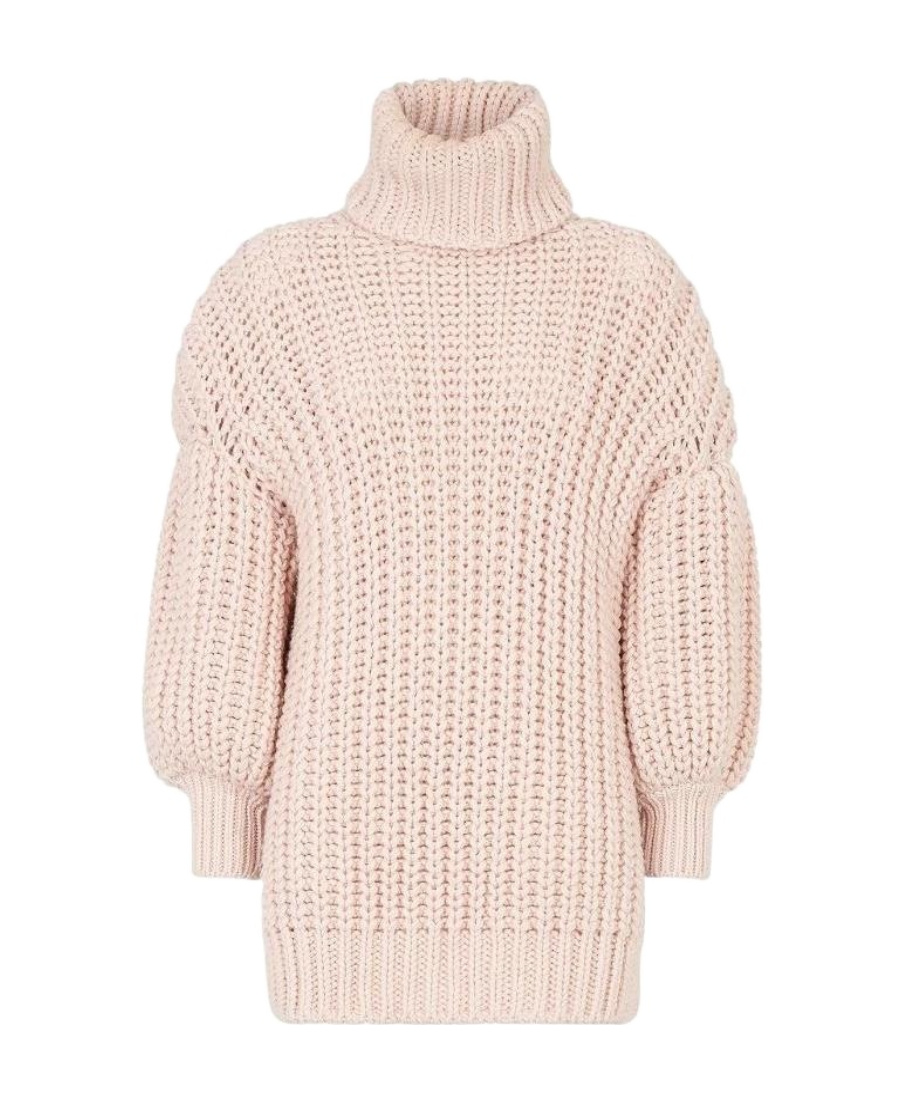 Fendi High-neck Long-sleeved Sweater In Pink
