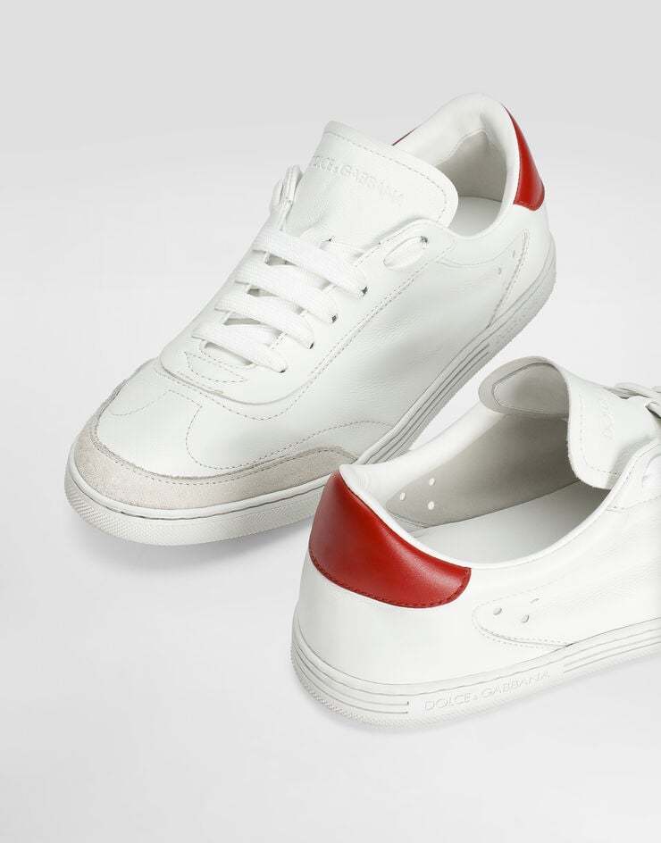 Dolce & Gabbana Saint Tropez Leather-panel Sneakers In White