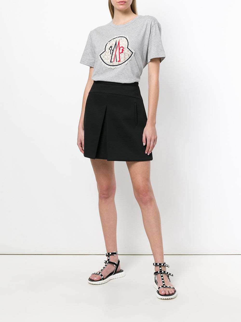 Moncler Crew Neck Short-sleeve T-shirt In Gray