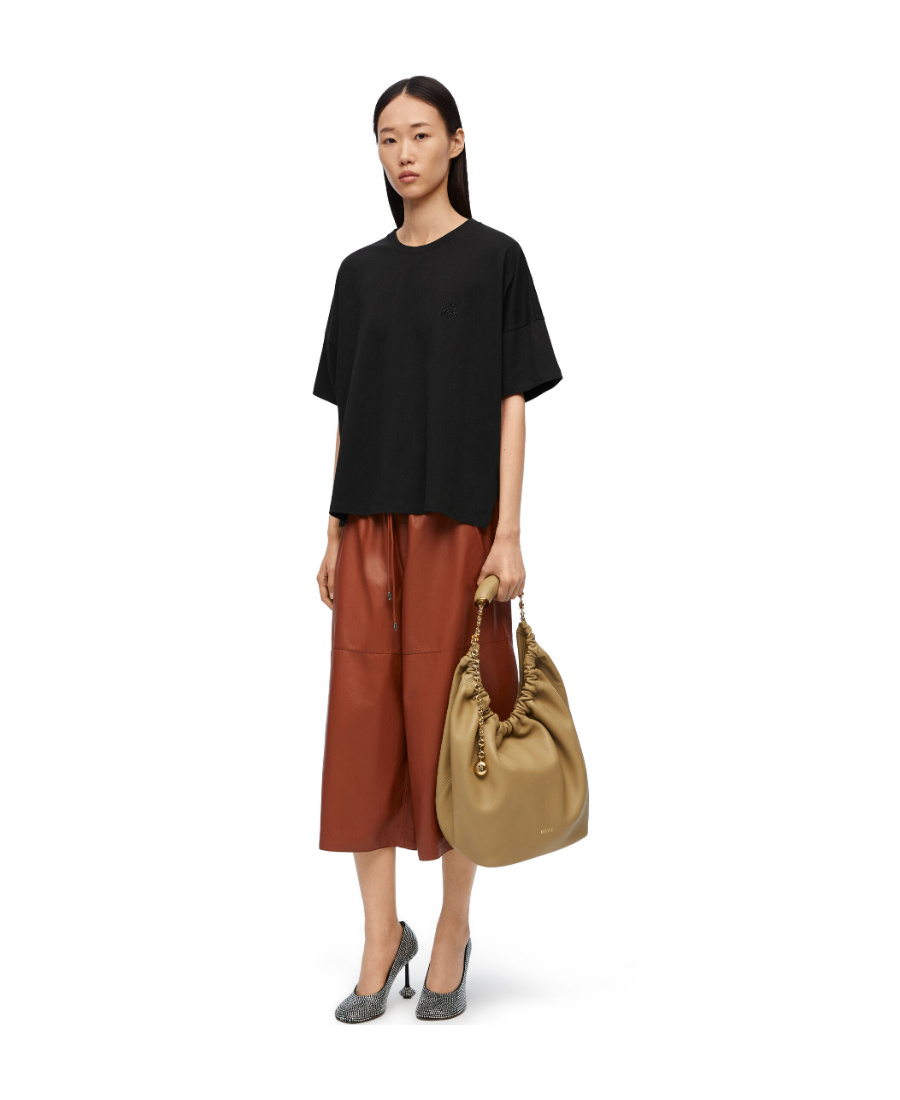 Loewe T-shirt With Round Neck And Short Sleeves In Black