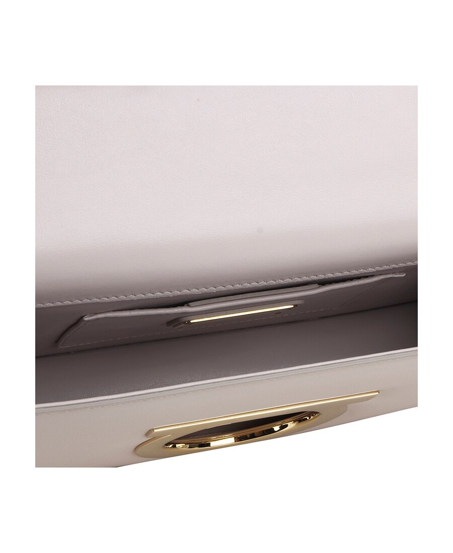 Shop Ferragamo Flip Open And Close Single Shoulder Bag In Gray
