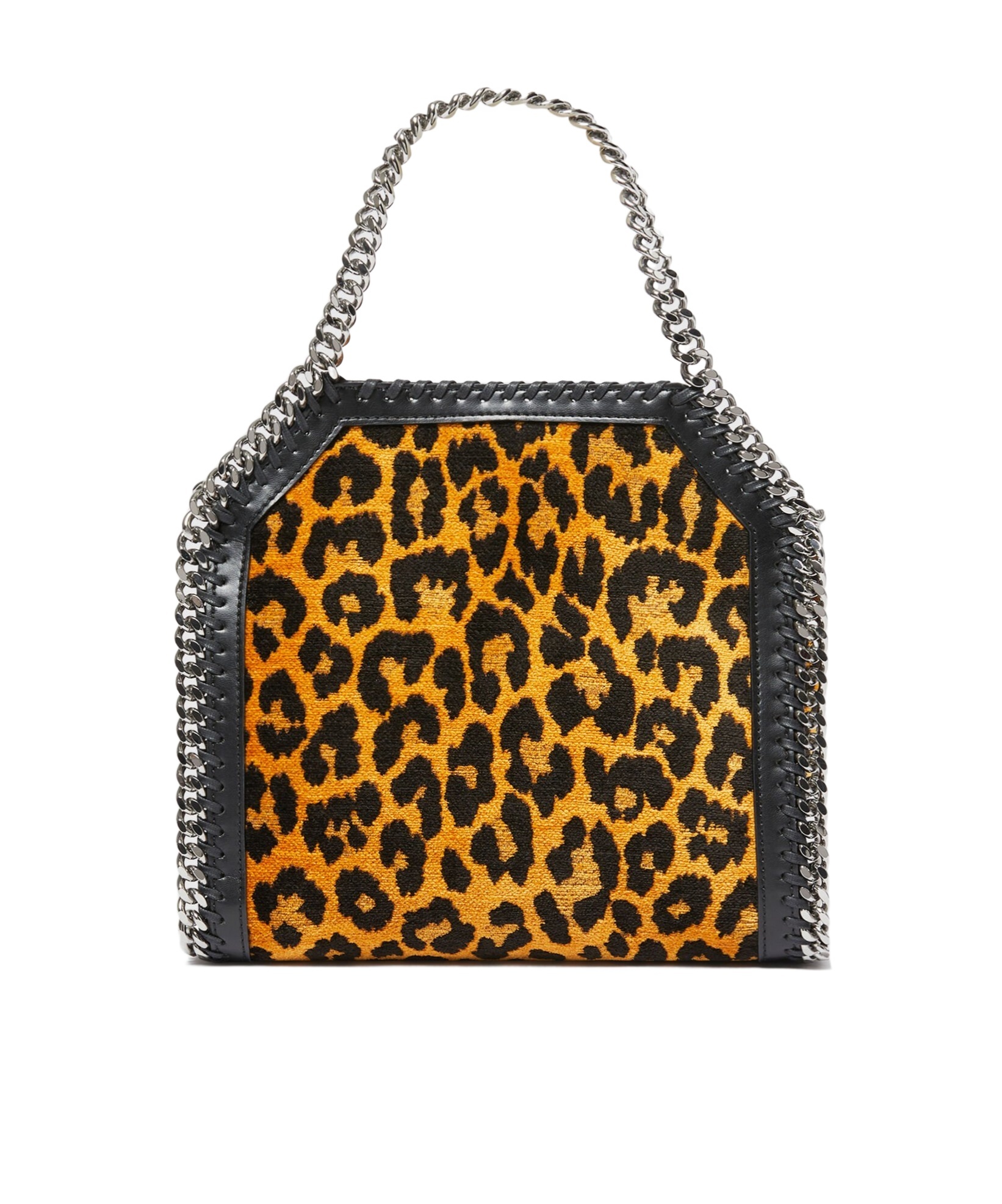 Stella Mccartney Leopard Print Falabella Mini Tote In Black