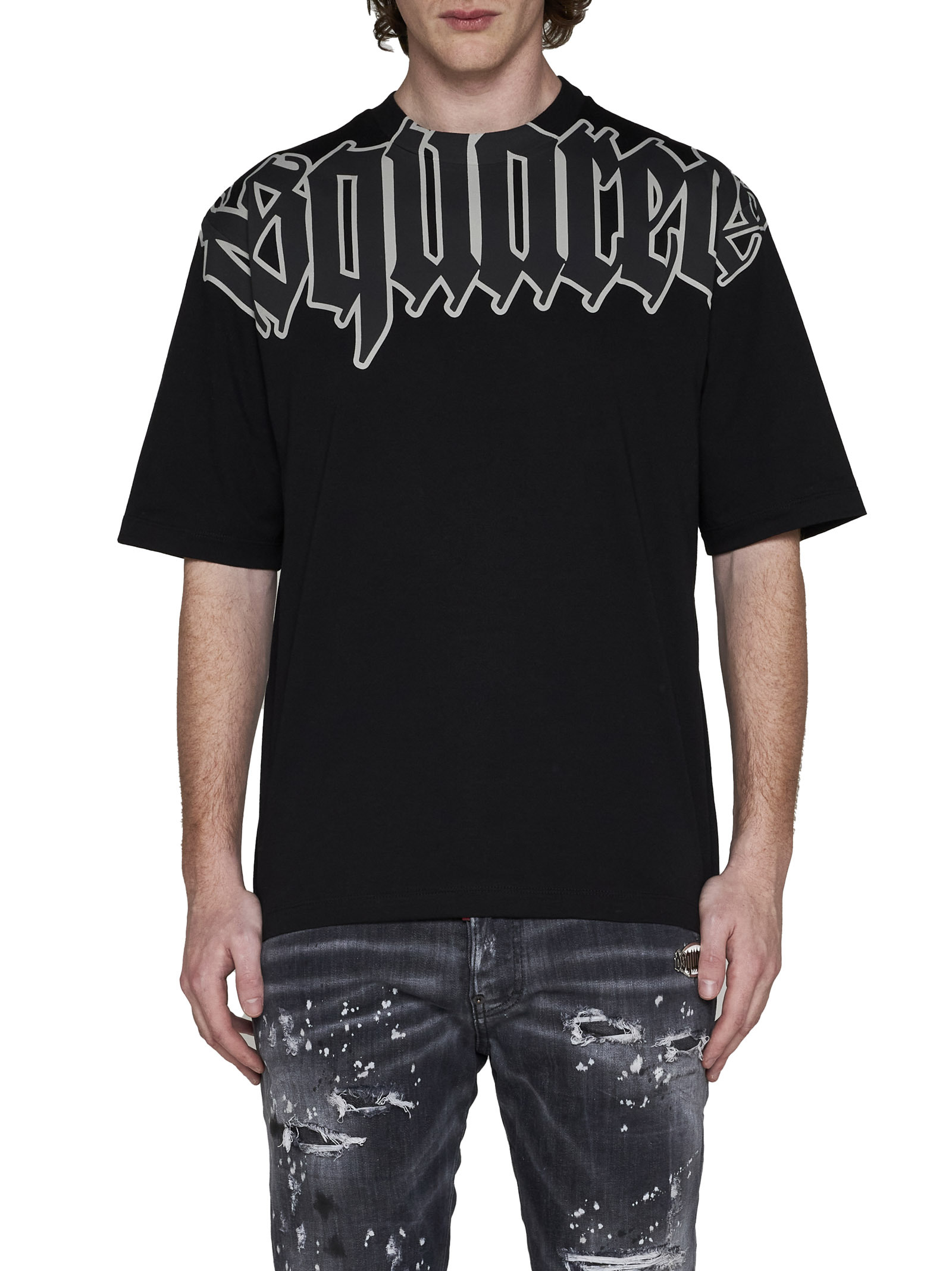 Dsquared2 Cotton D2 Gothic Loose Fit T-shirt In Black