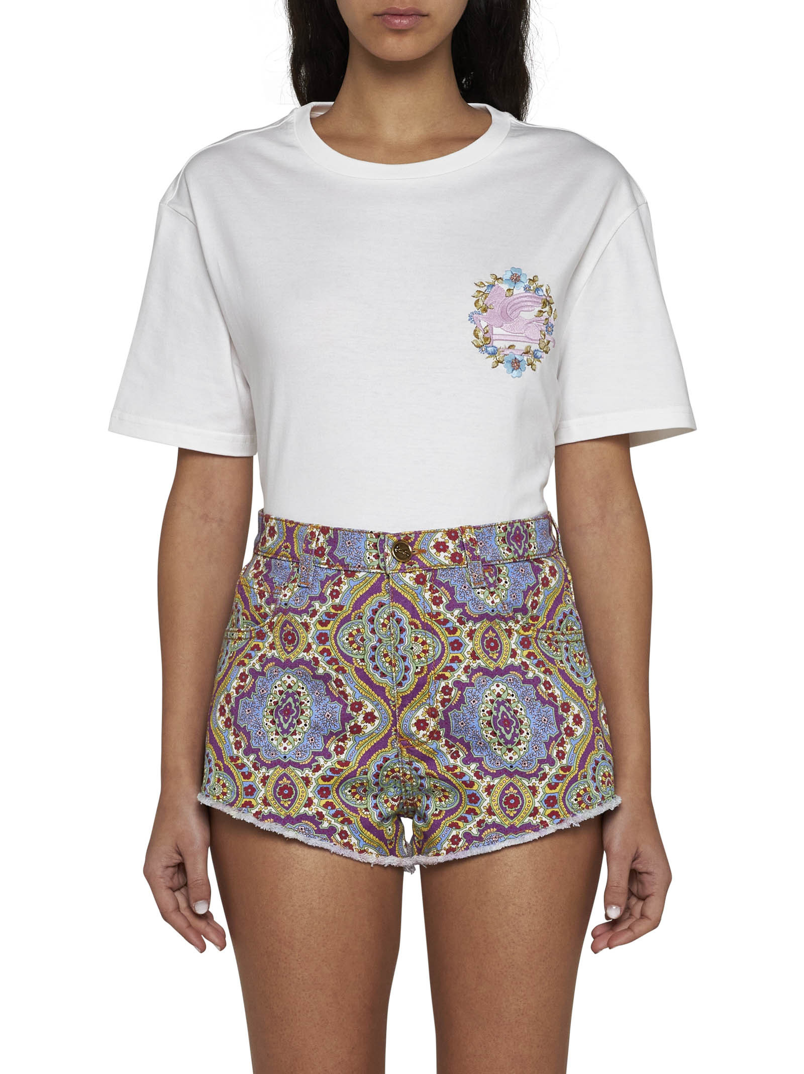 Etro Allover Printed Shorts In Multicolor