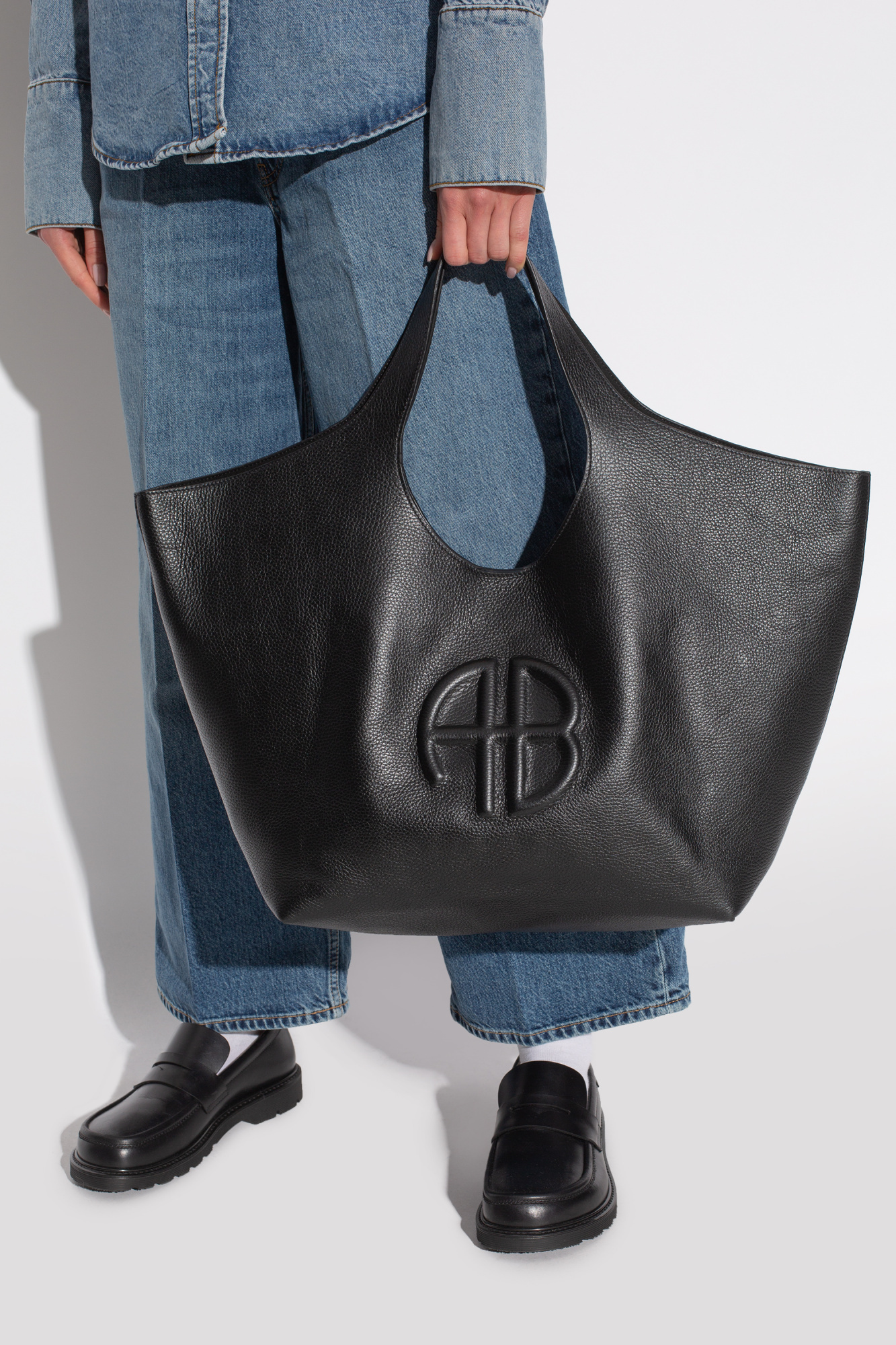 Shop Anine Bing Lili Tote Bag In Black