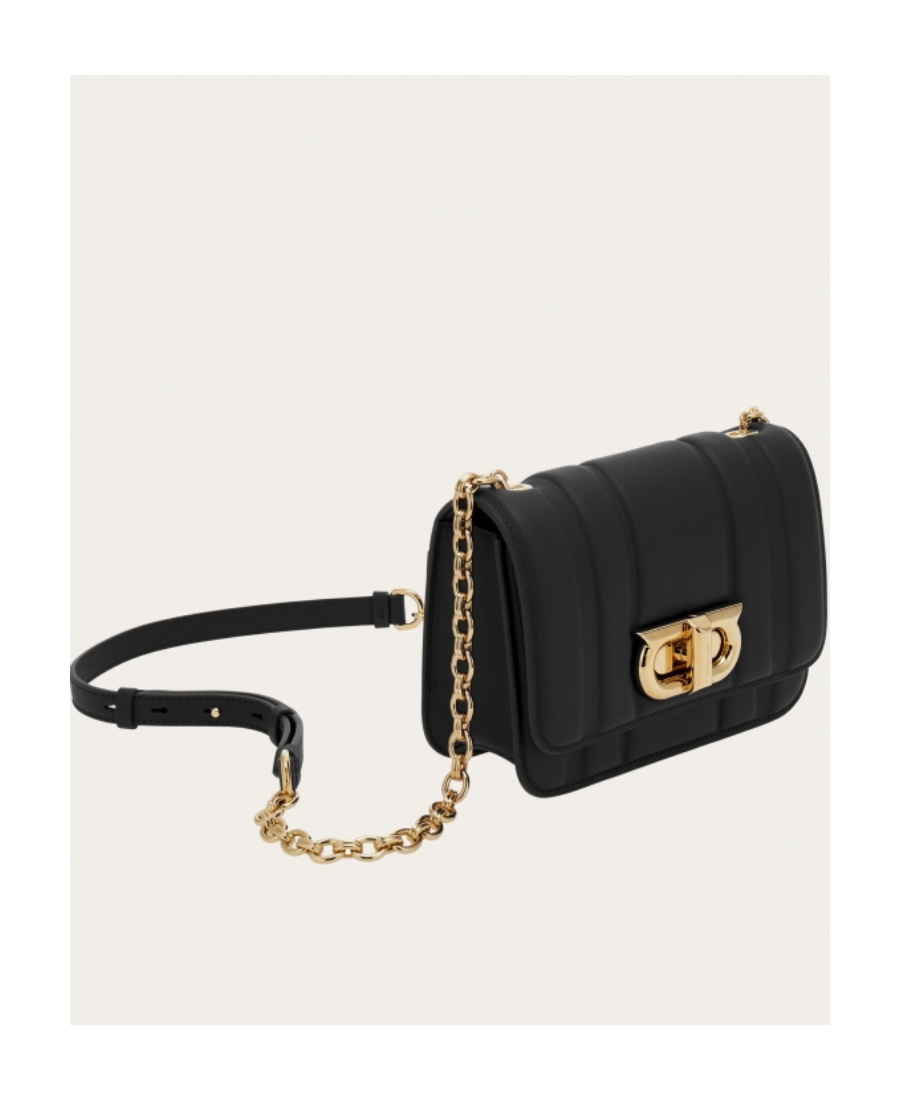 Ferragamo Gancini Twist-lock Crossbody Bag In Black