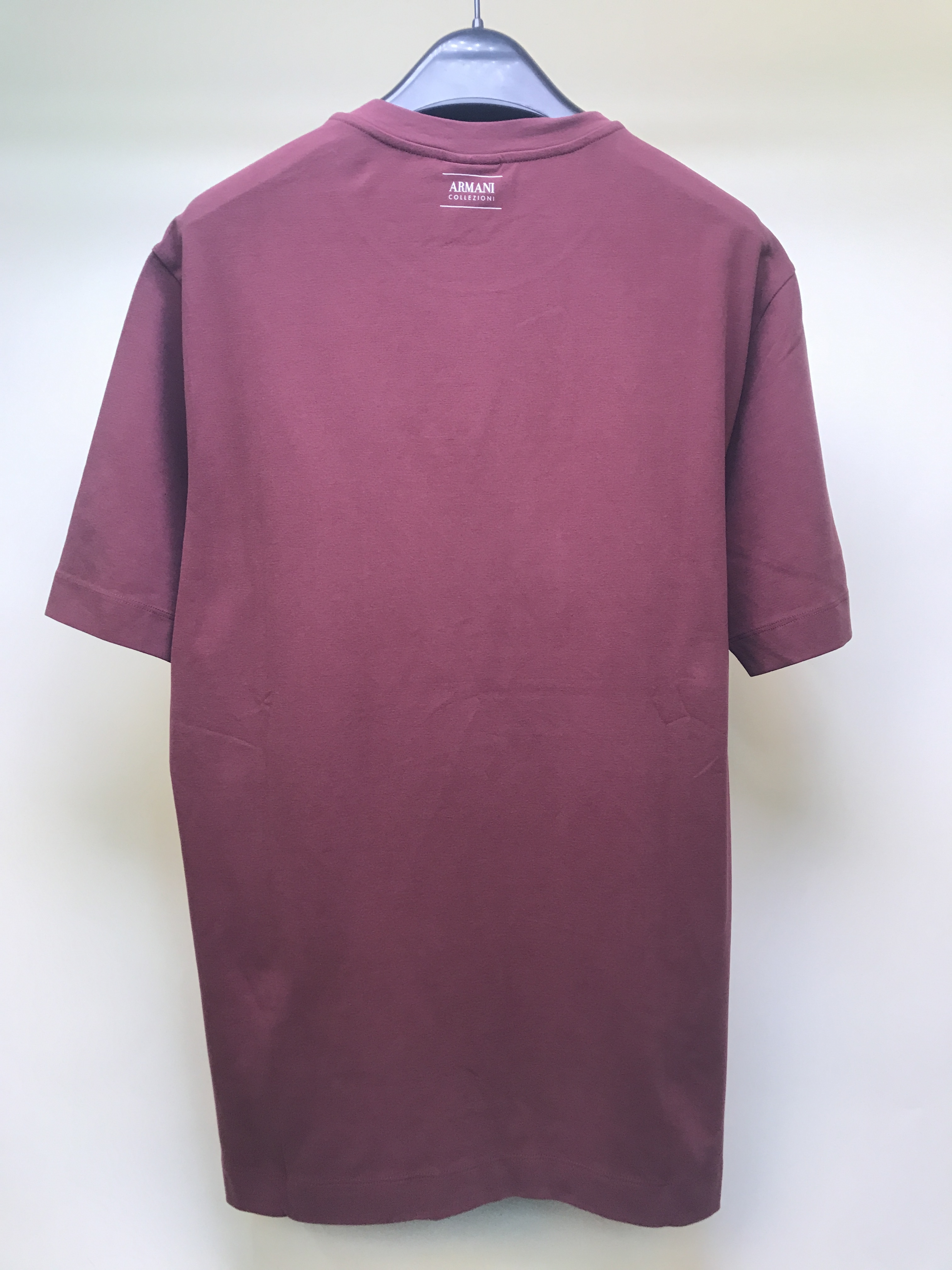 Shop Armani Collezioni Logo Printed Round-collar Short-sleeved T-shirt In Red