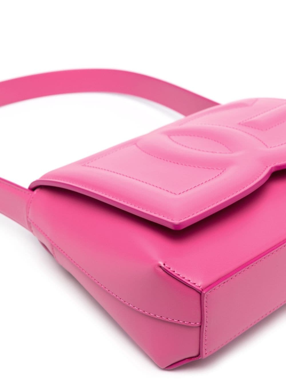 Dolce & Gabbana Leather Shoulder Bag With Dg Logo In Pink