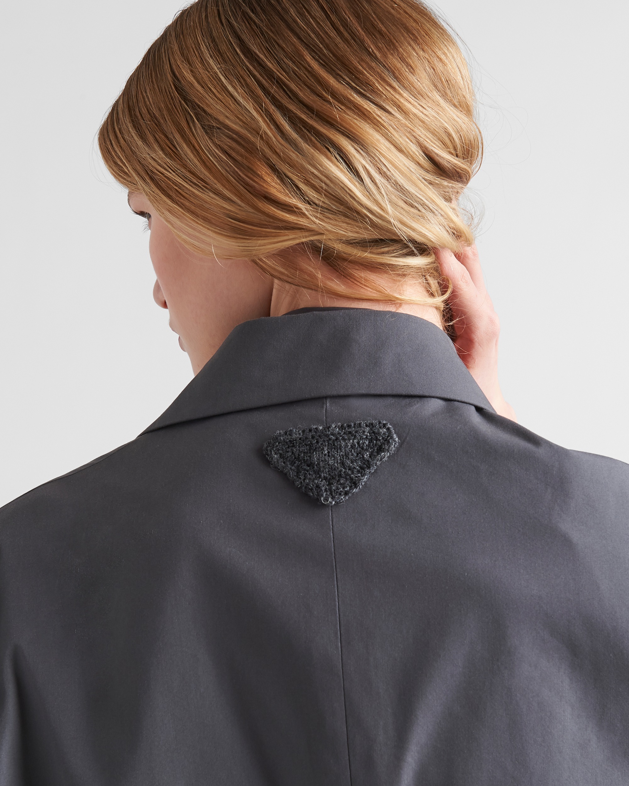 Prada Single-breasted Coat In Gray