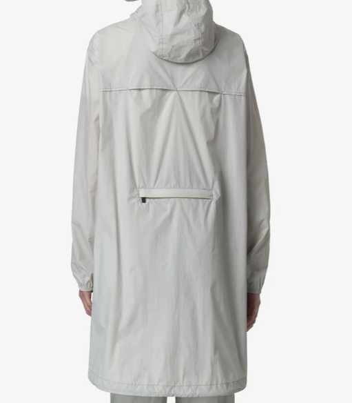 K-way Long Waterproof Jacket In White