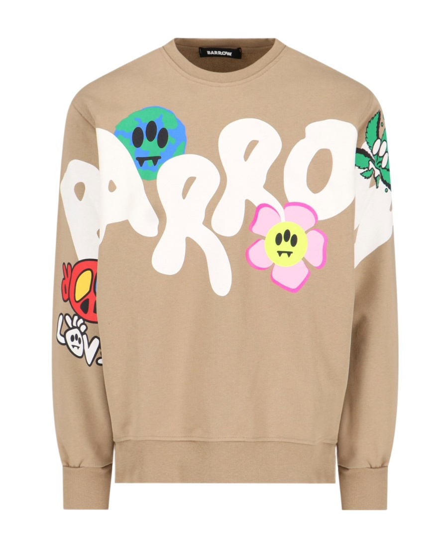 Barrow Logo-print Cotton Sweatshirt In Nude