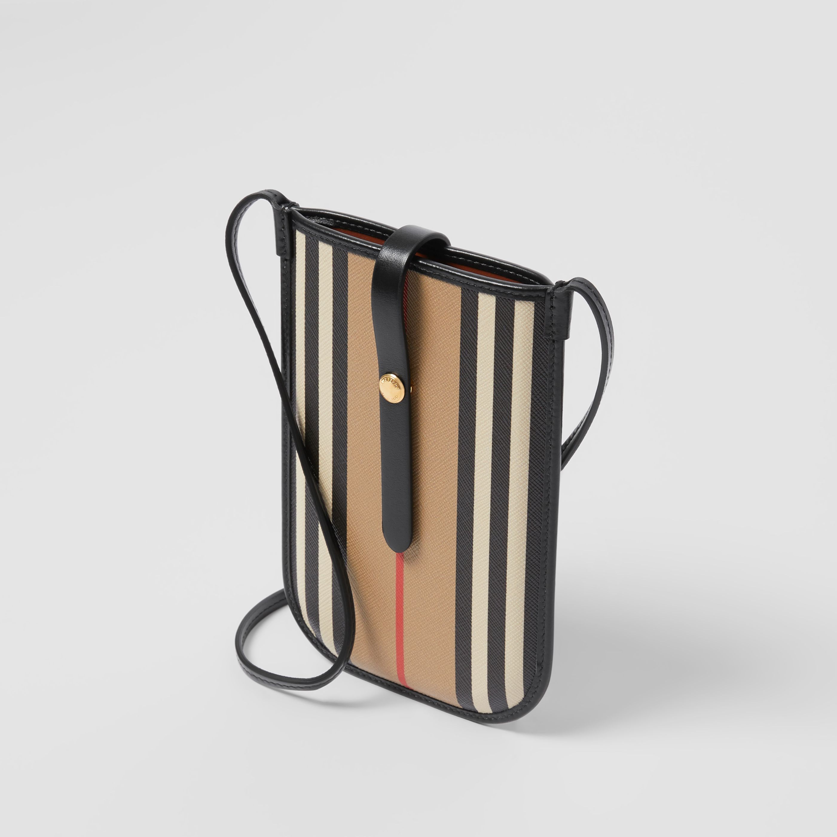 Burberry Striped Shoulder Bag In Nude