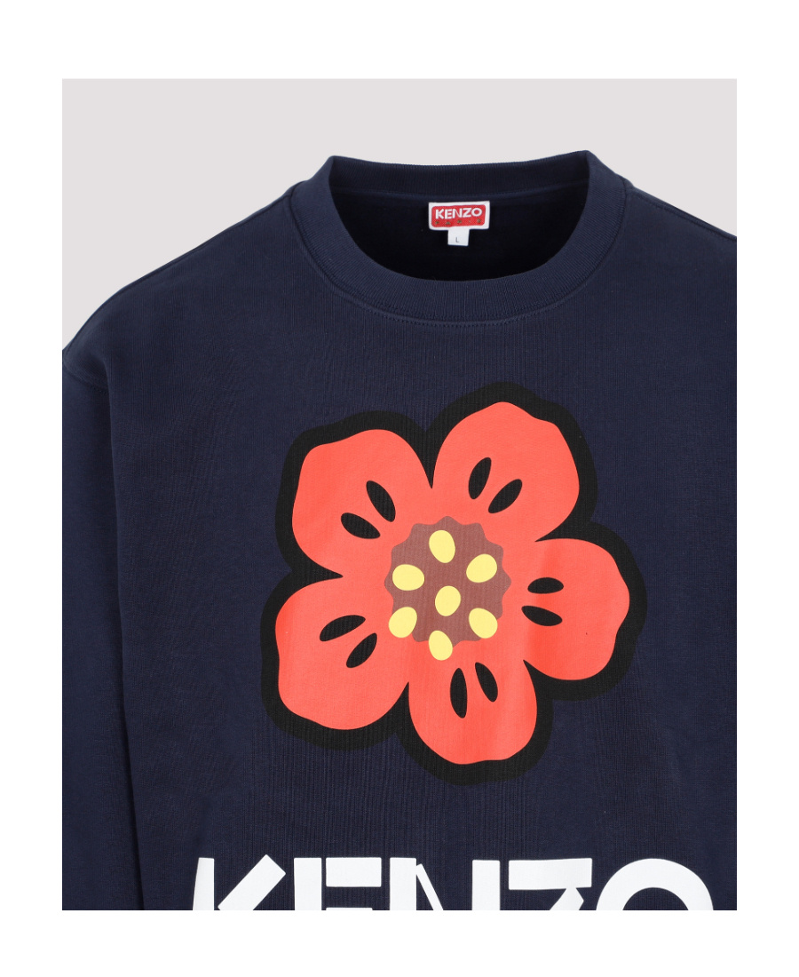Kenzo Boke Flower Stretch-cotton Sweatshirt In Blue