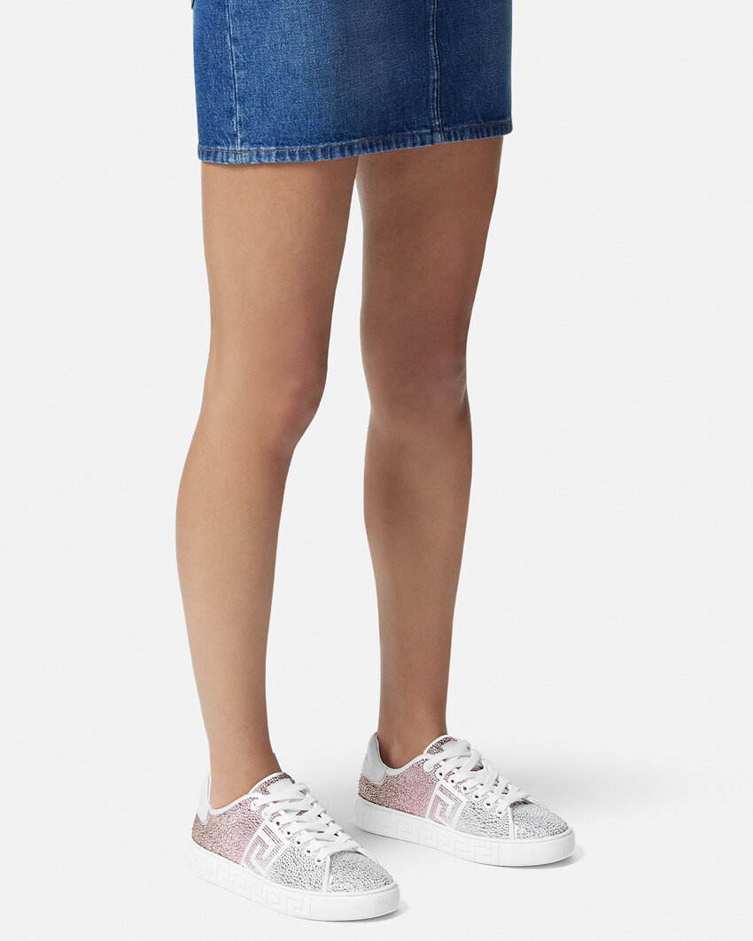 Versace "greca Sneakers With Gradient In White